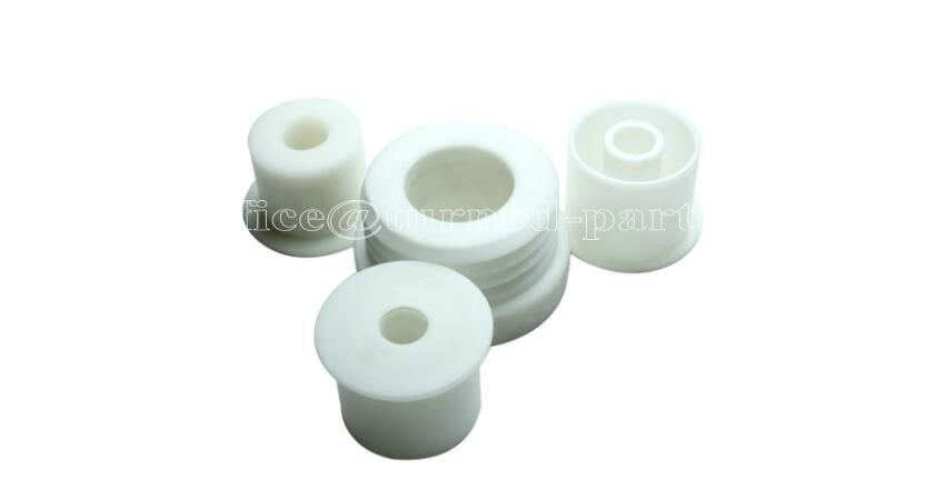 China precision knurled & threaded white pom plastic turning parts manufacturer